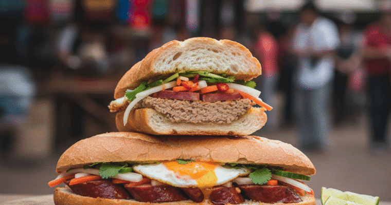 Khao Jee Pâté (Lao Baguette Sandwich with Chicken or Egg)