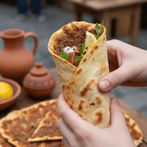 Lahmacun Wrap (Turkish Spiced Beef Flatbread Wrap)